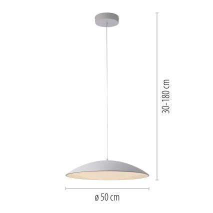 Schöner Wohnen 14607-16 - LED dæmpbar pendel på wire LENTE LED/23W/230V Ø 50 cm hvid