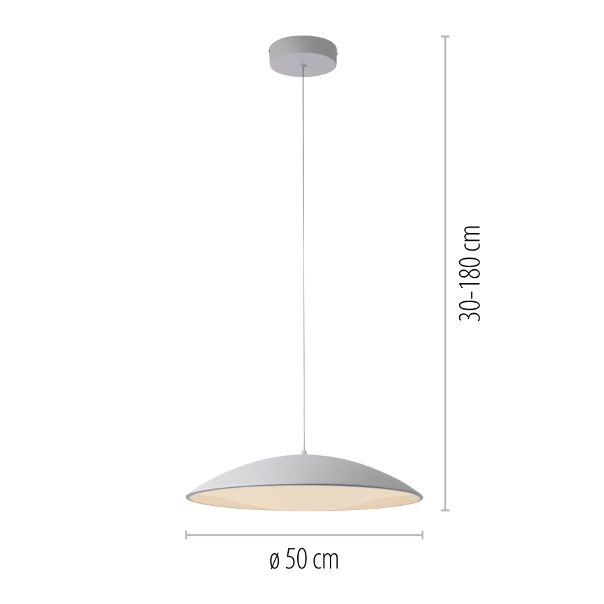Schöner Wohnen 14607-16 - LED dæmpbar pendel på wire LENTE LED/23W/230V Ø 50 cm hvid