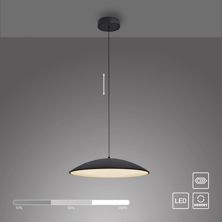 Schöner Wohnen 14607-18 - Dæmpbar LED-pendel på wire LENTE LED/23W/230V Ø 50 cm sort