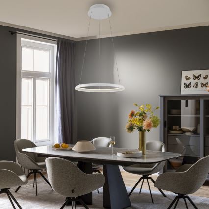 Schöner Wohnen 15570-16 - Dæmpbar LED-pendel på kabel QUILLO LED/36W/230V Ø 60 cm hvid