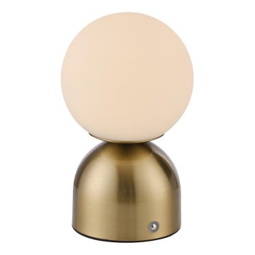 Schöner Wohnen 19218-12 - LED dæmpbar berøringsbetjent genopladelig bordlampe RUDI LED/1,2W/5V 3000-6000K 1200 mAh guldfarvet