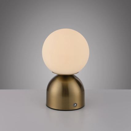 Schöner Wohnen 19218-12 - LED dæmpbar berøringsbetjent genopladelig bordlampe RUDI LED/1,2W/5V 3000-6000K 1200 mAh guldfarvet