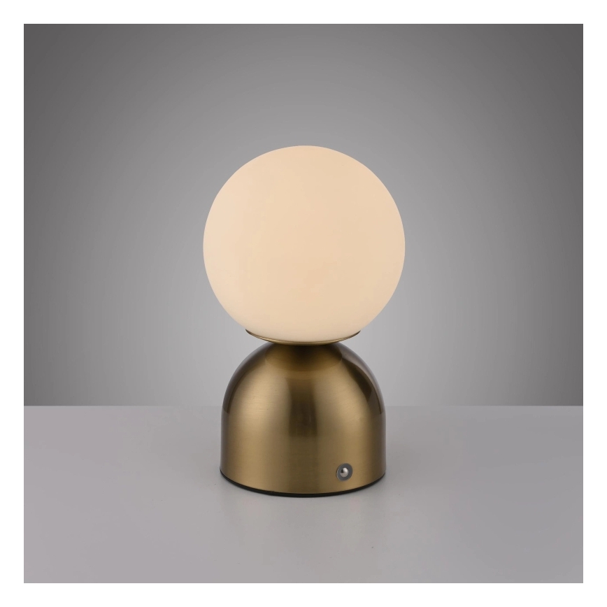 Schöner Wohnen 19218-12 - LED dæmpbar berøringsbetjent genopladelig bordlampe RUDI LED/1,2W/5V 3000-6000K 1200 mAh guldfarvet