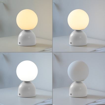 Schöner Wohnen 19218-16 - LED dæmpbar berøringsbetjent genopladelig bordlampe RUDI LED/1,2W/5V 3000-6000K 1200 mAh hvid