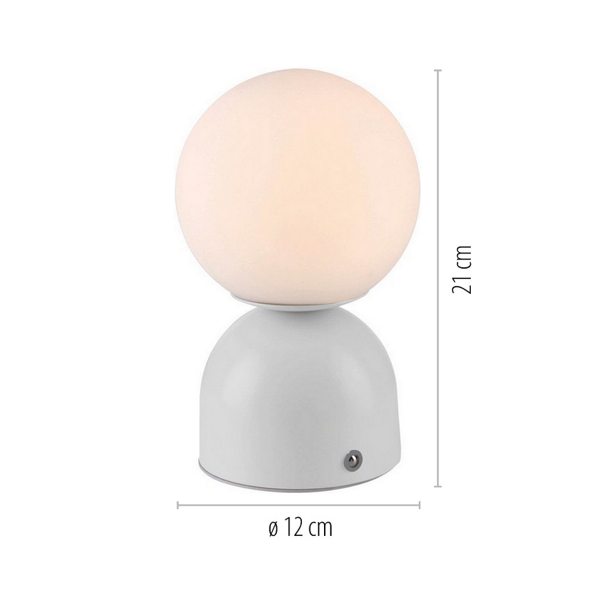 Schöner Wohnen 19218-16 - LED dæmpbar berøringsbetjent genopladelig bordlampe RUDI LED/1,2W/5V 3000-6000K 1200 mAh hvid