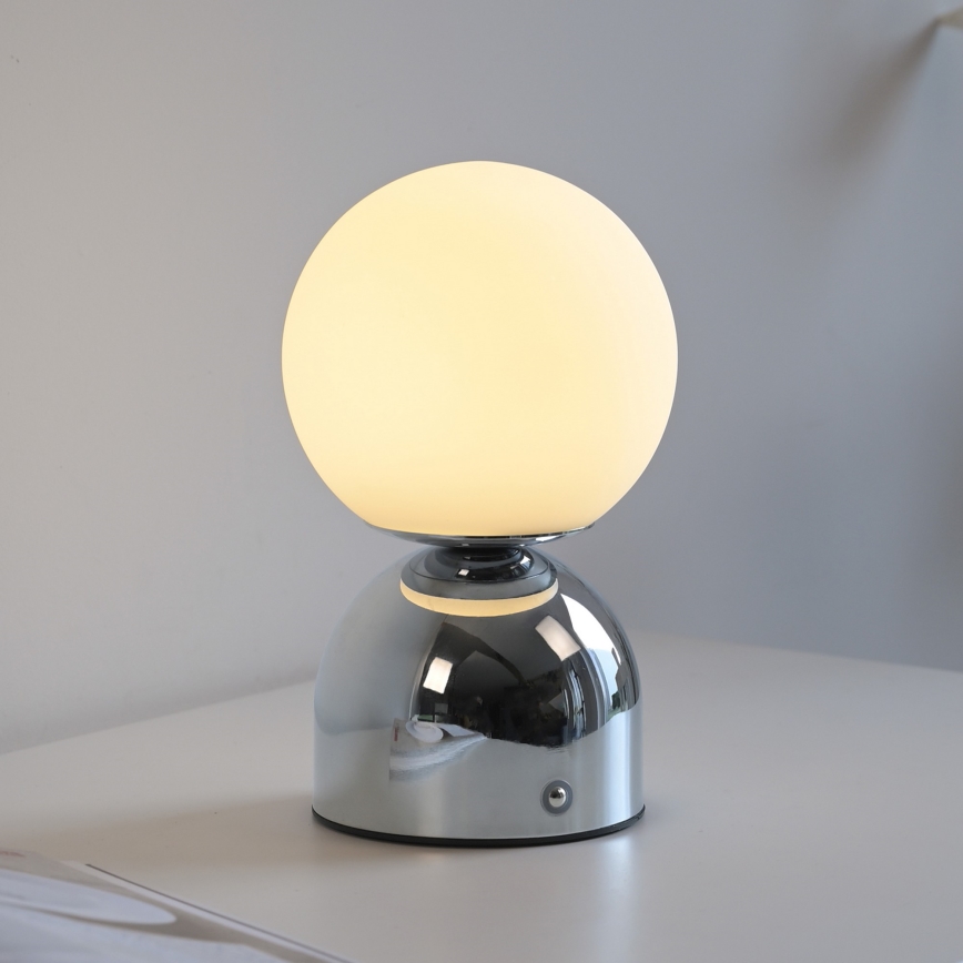 Schöner Wohnen 19218-17 - LED dæmpbar berøringsbetjent genopladelig bordlampe RUDI LED/1,2W/5V 3000-6000K 1200 mAh blank krom