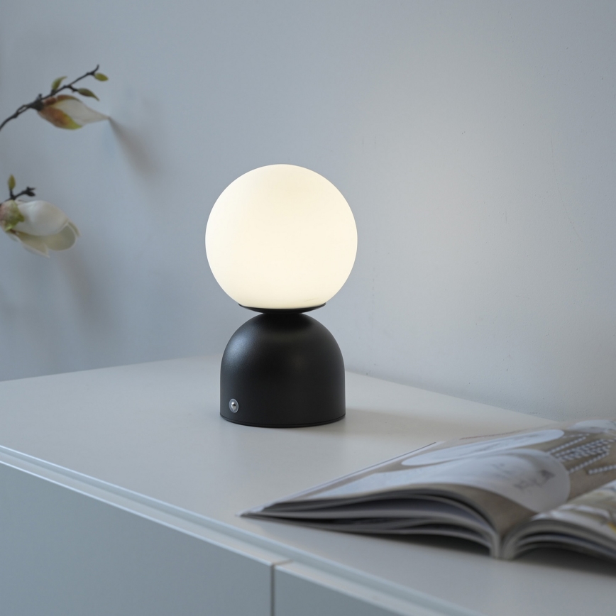 Schöner Wohnen 19218-18 - LED dæmpbar berøringsbetjent opladelig bordlampe RUDI LED/1,2W/5V 3000-6000K 1200 mAh sort