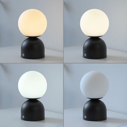 Schöner Wohnen 19218-18 - LED dæmpbar berøringsbetjent opladelig bordlampe RUDI LED/1,2W/5V 3000-6000K 1200 mAh sort