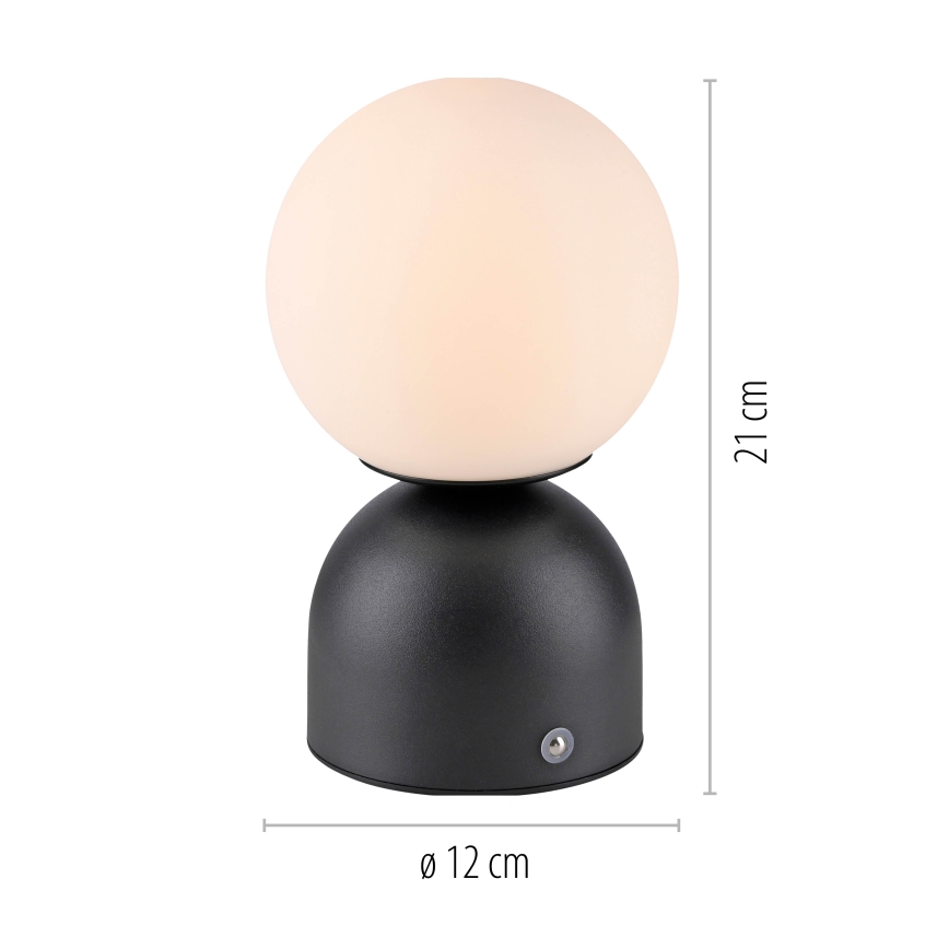 Schöner Wohnen 19218-18 - LED dæmpbar berøringsbetjent opladelig bordlampe RUDI LED/1,2W/5V 3000-6000K 1200 mAh sort