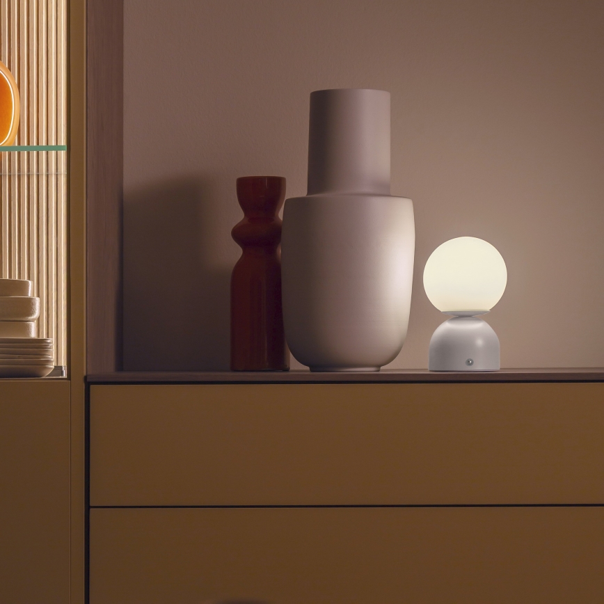 Schöner Wohnen 19218-39 - LED, dæmpbar, berøringsbetjent genopladelig bordlampe RUDI LED/1,2W/5V 3000-6000K 1200 mAh grå