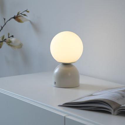 Schöner Wohnen 19218-39 - LED, dæmpbar, berøringsbetjent genopladelig bordlampe RUDI LED/1,2W/5V 3000-6000K 1200 mAh grå