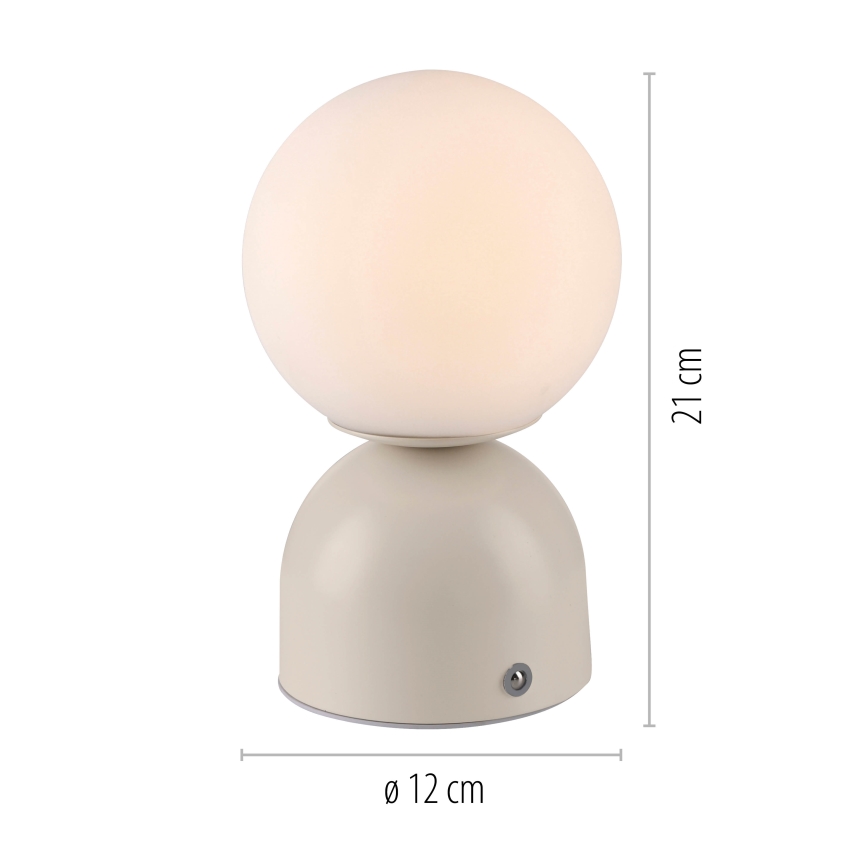 Schöner Wohnen 19218-39 - LED, dæmpbar, berøringsbetjent genopladelig bordlampe RUDI LED/1,2W/5V 3000-6000K 1200 mAh grå