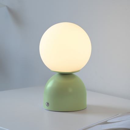 Schöner Wohnen 19218-43 - Dæmpbar berøringsbetjent genopladelig bordlampe RUDI LED/1,2W/5V 3000-6000K 1200 mAh grøn