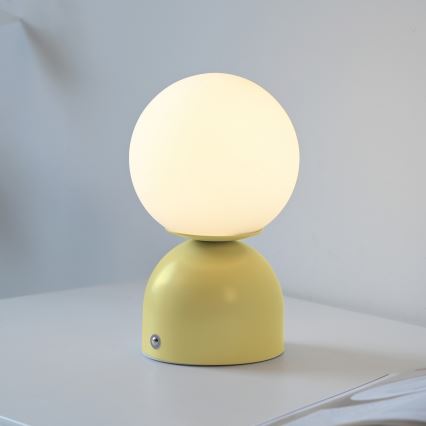 Schöner Wohnen 19218-81 - RUDI LED dæmpbar berøringsbetjent genopladelig bordlampe, LED/1,2W/5V, 3000–6000K, 1200 mAh, gul