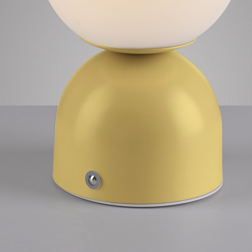 Schöner Wohnen 19218-81 - RUDI LED dæmpbar berøringsbetjent genopladelig bordlampe, LED/1,2W/5V, 3000–6000K, 1200 mAh, gul