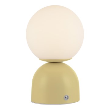 Schöner Wohnen 19218-81 - RUDI LED dæmpbar berøringsbetjent genopladelig bordlampe, LED/1,2W/5V, 3000–6000K, 1200 mAh, gul