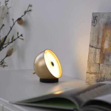 Schöner Wohnen 19244-12 - dæmpbar, berøringsbetjent, genopladelig udendørs bordlampe BELLIS LED/2,5W/5V 2600 mAh IP54 guld