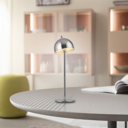 Schöner Wohnen 19244-17 - LED dæmpbar berøringsbetjent genopladelig udendørs bordlampe BELLIS LED/2,5W/5V 2600 mAh IP54 skinnende krom