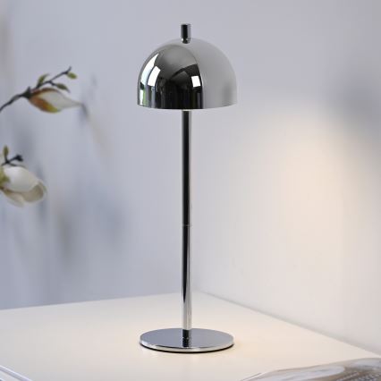 Schöner Wohnen 19244-17 - LED dæmpbar berøringsbetjent genopladelig udendørs bordlampe BELLIS LED/2,5W/5V 2600 mAh IP54 skinnende krom