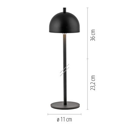 Schöner Wohnen 19244-18 - LED dæmpbar berøringsbetjent genopladelig udendørs bordlampe BELLIS LED/2,5W/5V 2600 mAh IP54 sort
