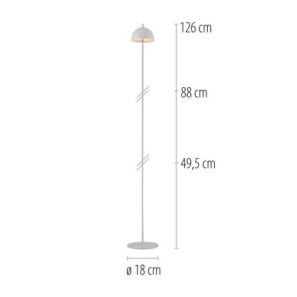 Schöner Wohnen 19245-16 - BELLIS dæmpbar berøringsbetjent genopladelig udendørs gulvlampe LED/2,5W/5V 2600 mAh IP54 hvid