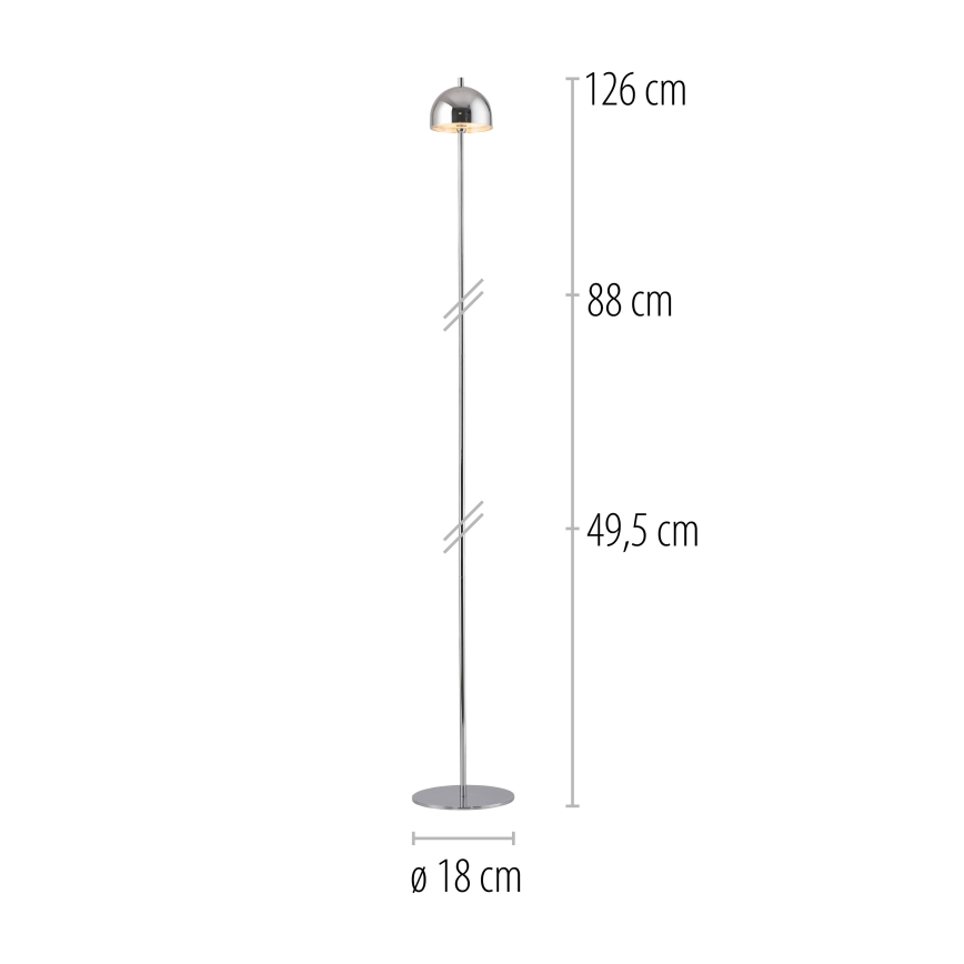 Schöner Wohnen 19245-17 - LED dæmpbar berøringsbetjent genopladelig udendørs gulvlampe BELLIS LED/2,5W/5V 2600 mAh IP54 blank krom