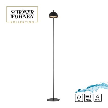 Schöner Wohnen 19245-18 - LED dæmpbar, berøringsbetjent, genopladelig udendørs gulvlampe BELLIS LED/2,5W/5V 2600 mAh IP54 sort