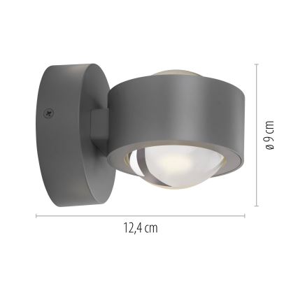 Schöner Wohnen 19331-21 - LED-væglampe CHIA 2xLED/2W/230V antracit