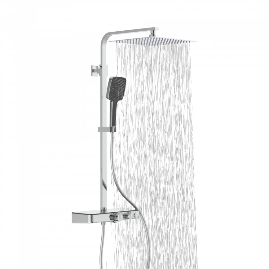 Schütte 60531 - Brusesæt med termostatisk armatur OCEAN, blank krom/antracit