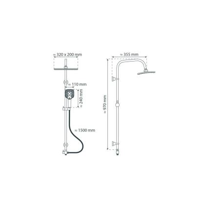 Schütte 60660 - MALLORCA brusesæt, blank krom