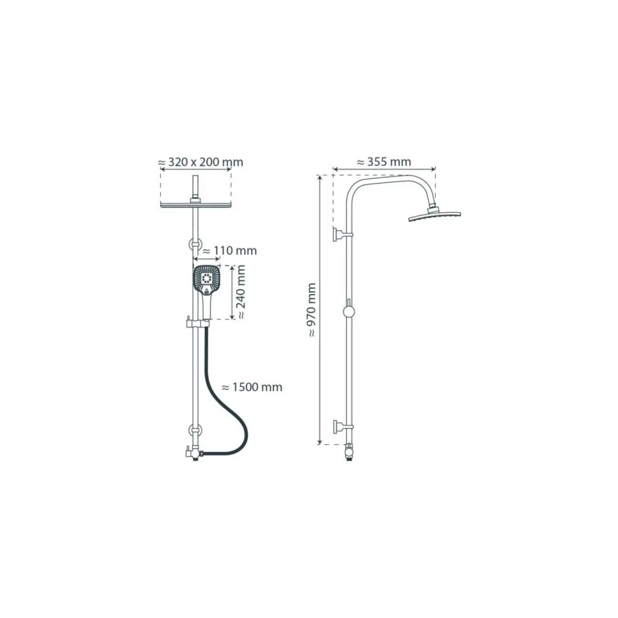 Schütte 60660 - MALLORCA brusesæt, blank krom