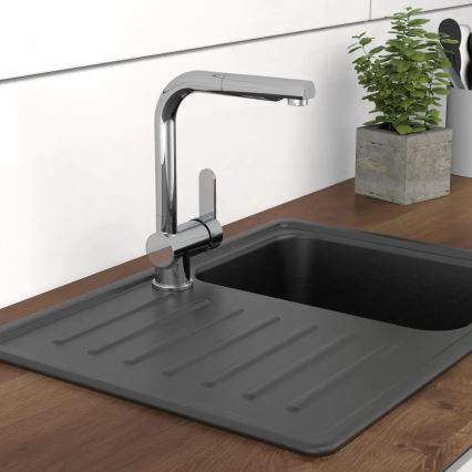 Schütte 79700 - Køkkenarmatur med udtrækbar bruser LONDON, blank krom