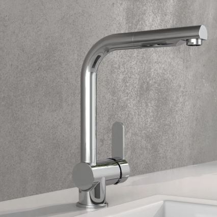 Schütte 79700 - Køkkenarmatur med udtrækbar bruser LONDON, blank krom