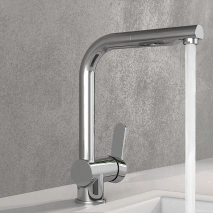 Schütte 79700 - Køkkenarmatur med udtrækbar bruser LONDON, blank krom