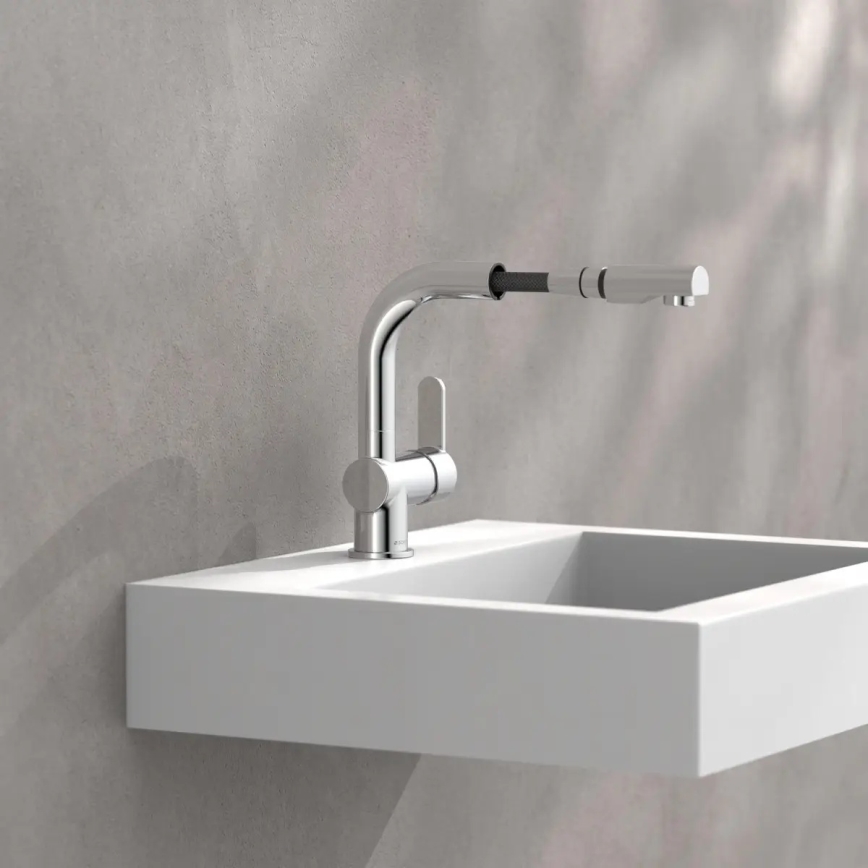 Schütte 79710 - Køkkenarmatur med udtrækbar bruser LONDON blank krom