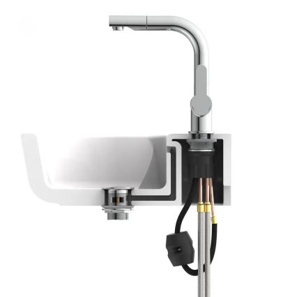 Schütte 79710 - Køkkenarmatur med udtrækbar bruser LONDON blank krom