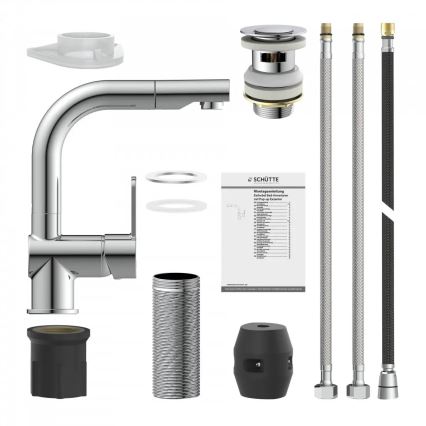 Schütte 79710 - Køkkenarmatur med udtrækbar bruser LONDON blank krom