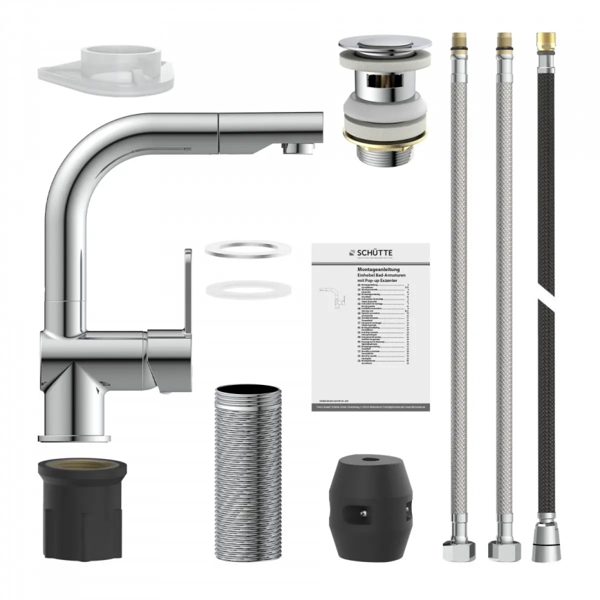 Schütte 79710 - Køkkenarmatur med udtrækbar bruser LONDON blank krom