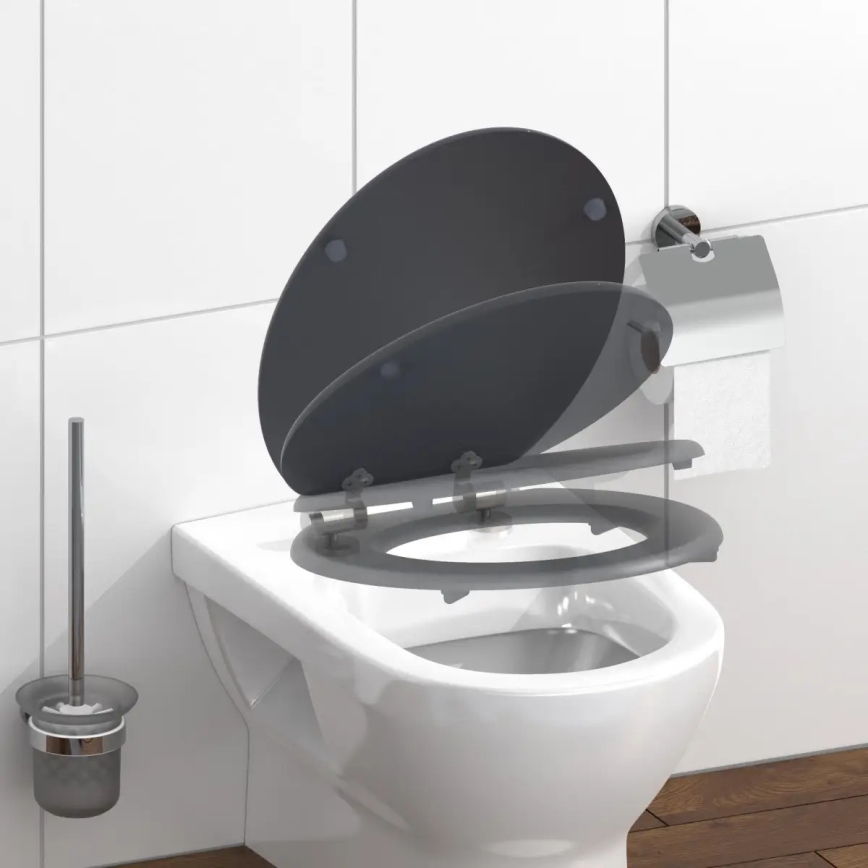 Schütte 80104 - Toiletsæde SPIRIT Antracit SoftClose i MDF-træ