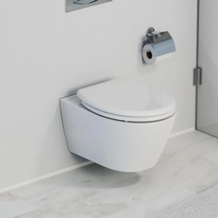 Schütte 82300-A - Hvid toiletsæde med SoftClose i duroplast