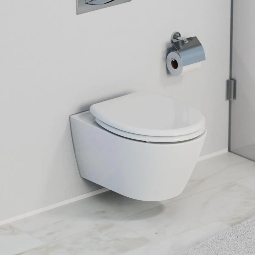 Schütte 82300-A - Hvid toiletsæde med SoftClose i duroplast