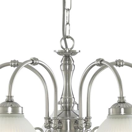 Searchlight - Pendel med kædeophæng AMERICAN DINER 5xE14/60W/230V skinnende krom