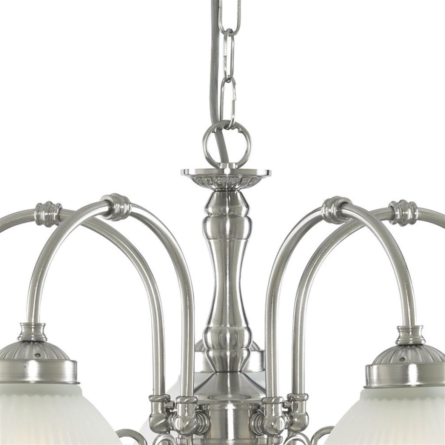 Searchlight - Pendel med kædeophæng AMERICAN DINER 5xE14/60W/230V skinnende krom