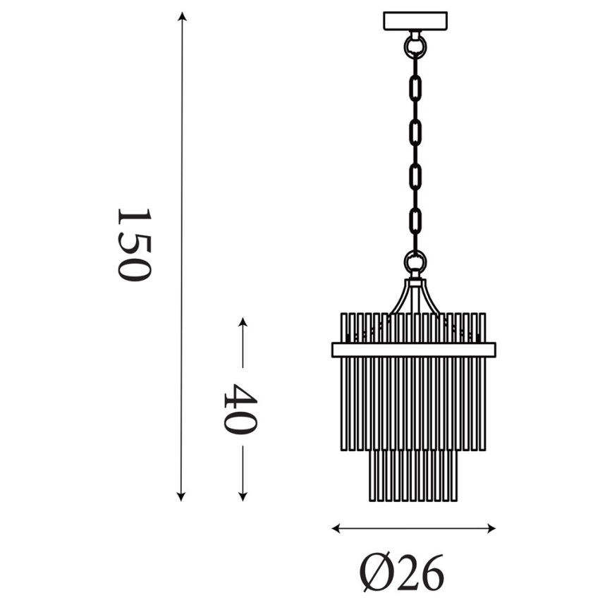 Searchlight - Kædeophængt lysekrone LARA 1xE27/60W/230V