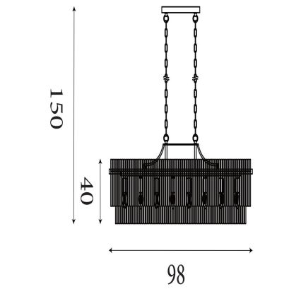 Searchlight - Lysekrone med kæde LARA 8xE27/60W/230V