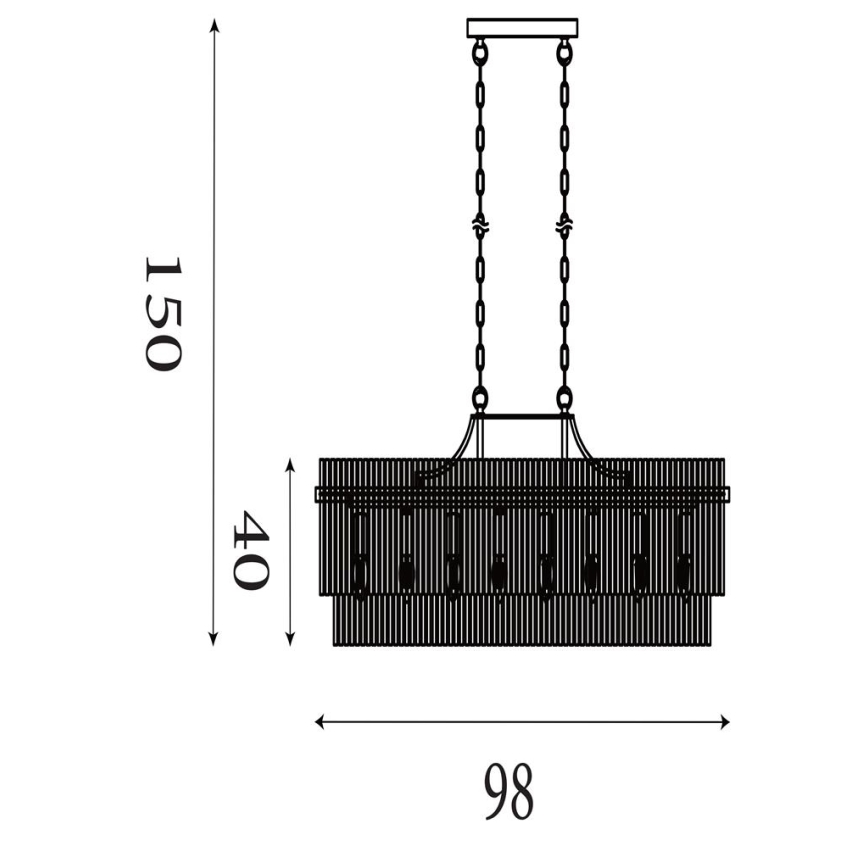 Searchlight - Lysekrone med kæde LARA 8xE27/60W/230V