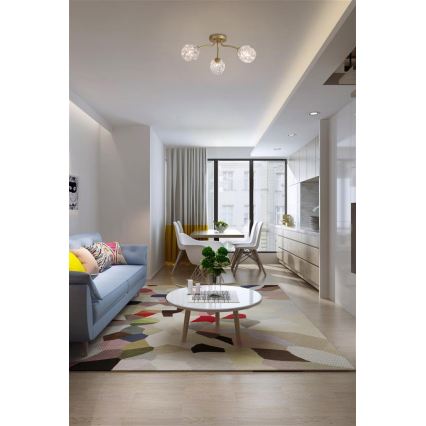 Searchlight - Overflademonteret lysekrone ASTRAL 3xG9/33W/230V guldfarvet