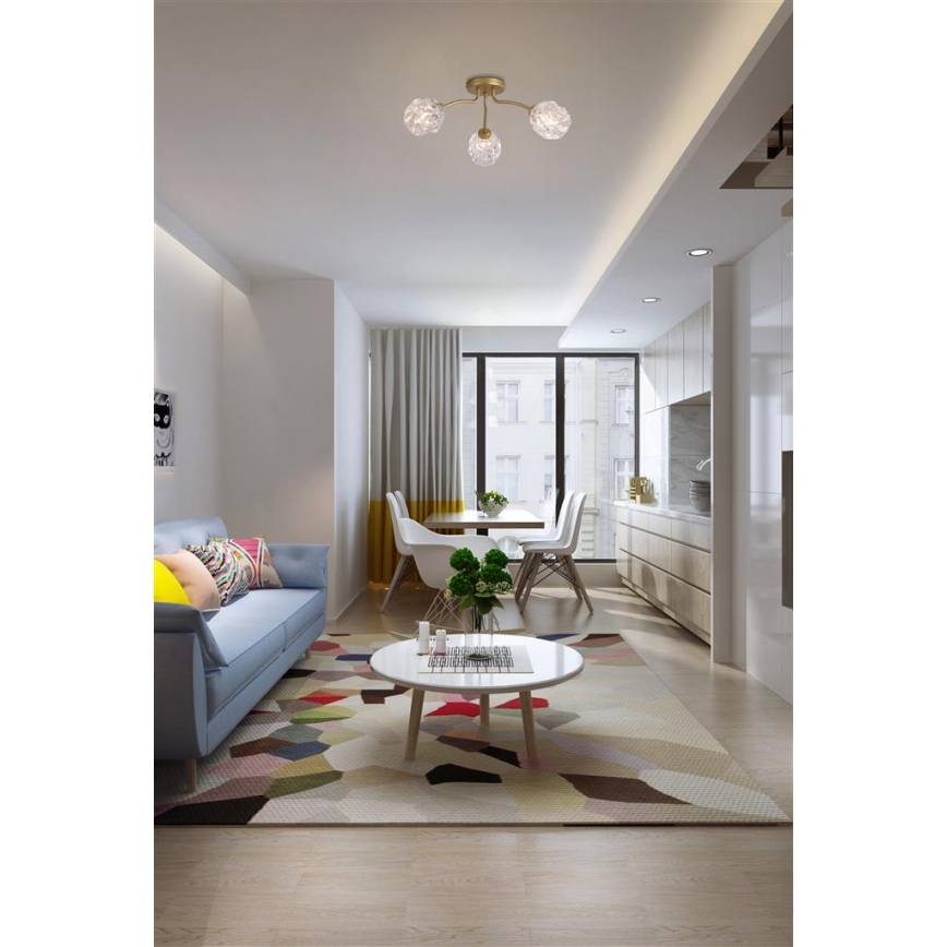 Searchlight - Overflademonteret lysekrone ASTRAL 3xG9/33W/230V guldfarvet