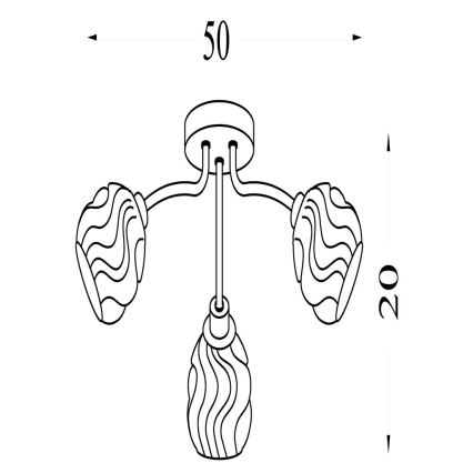Searchlight - Overflademonteret lysekrone ASTRAL 3xG9/33W/230V guldfarvet