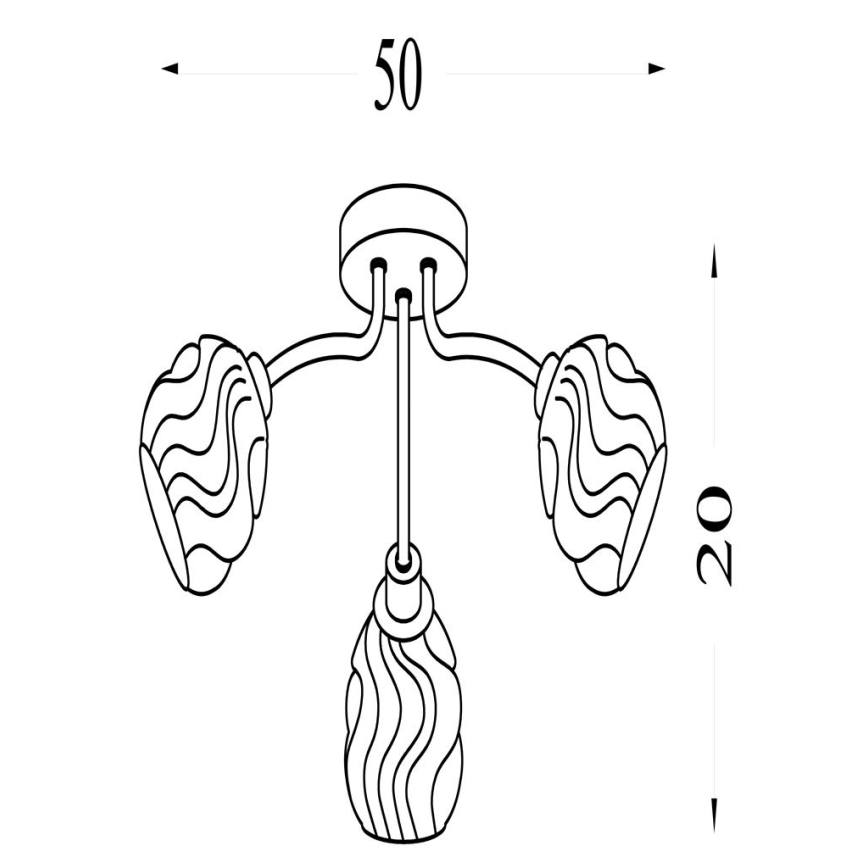 Searchlight - Overflademonteret lysekrone ASTRAL 3xG9/33W/230V guldfarvet